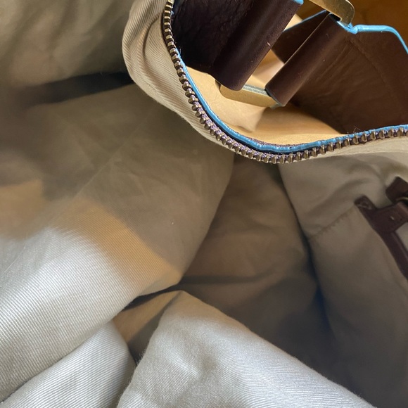 638 Gianni Bini Western HUGE leather bag w brass hdw travel bag - Picture 13 of 15